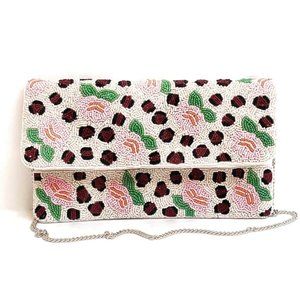 NWT Animal Floral Beaded Clutch Crossbody Bag